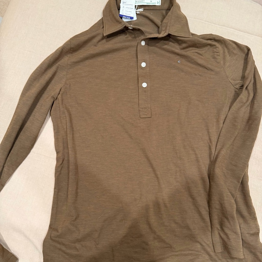 Criquet Long-Sleeve Polo in Brown - Picture 2 of 4